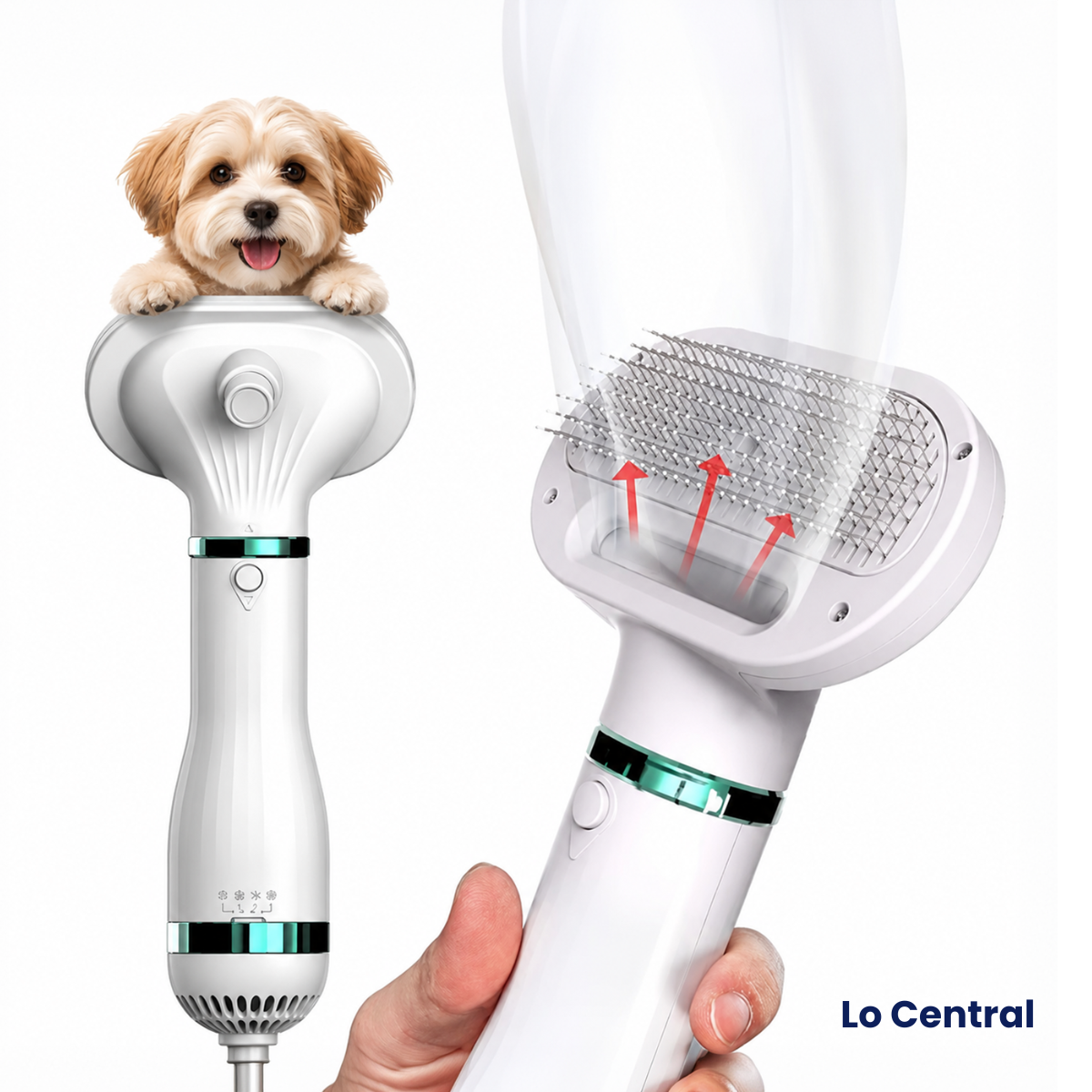 Cepillo Secador para Mascotas 2 en 1