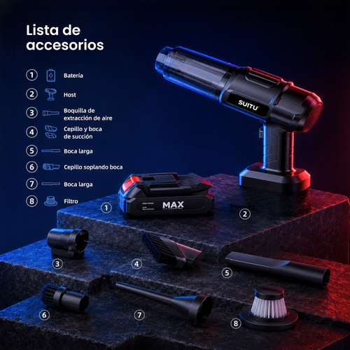 Aspiradora Portátil Inalámbrica para Auto y Hogar