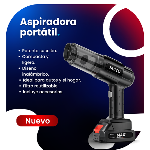 Aspiradora Portátil Inalámbrica para Auto y Hogar